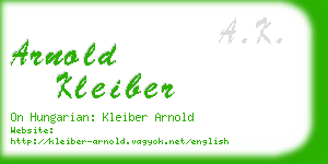 arnold kleiber business card